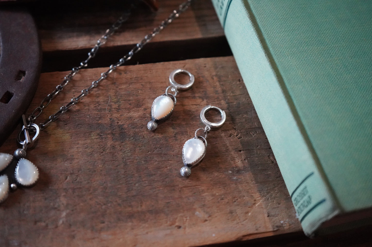 Mother of Pearl Huggie Earrings